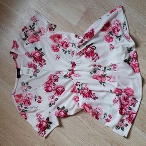 Pink floral blouse top